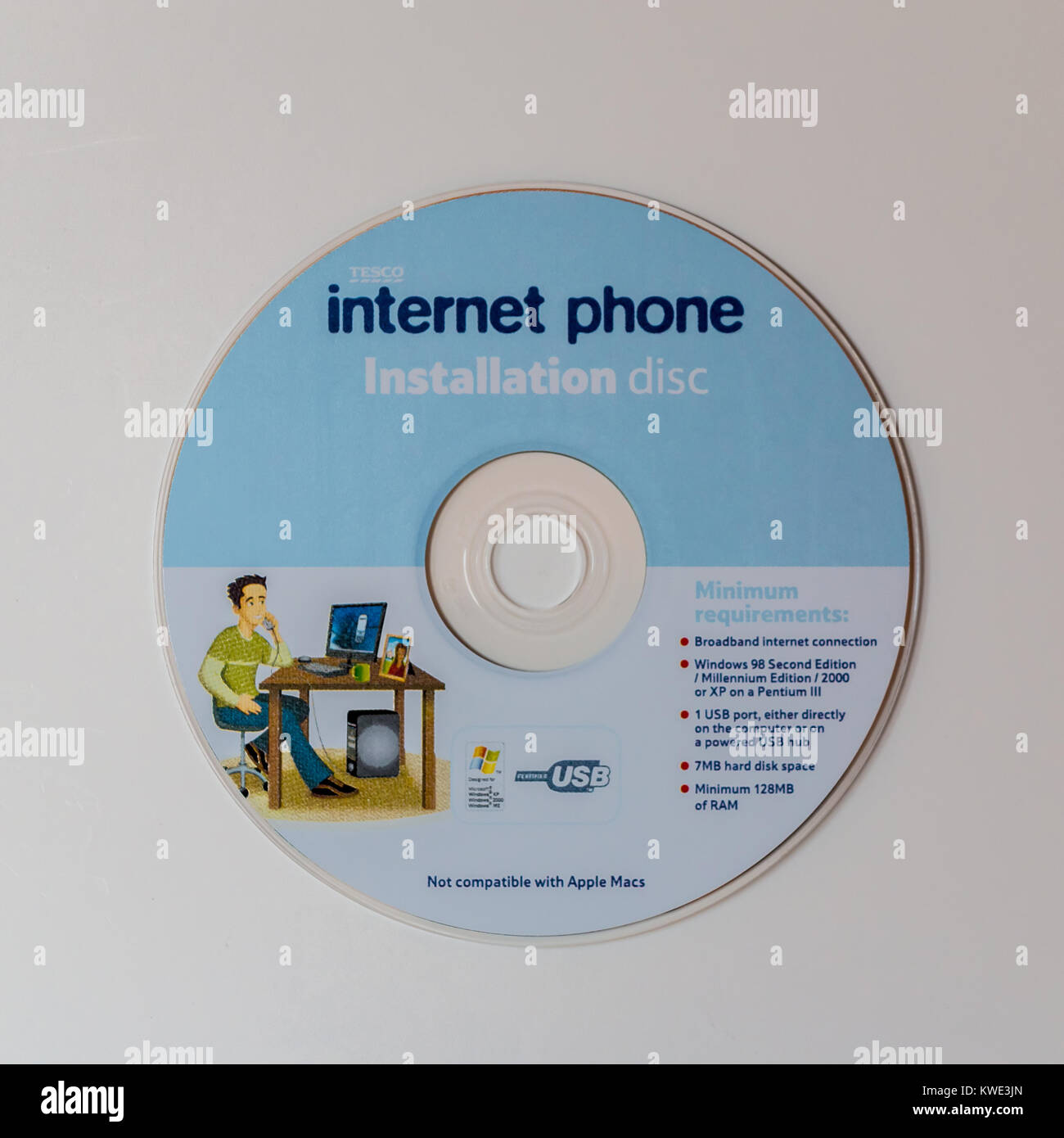 Vintage-Installations-CD, Tesco Internet Telefon Stockfoto