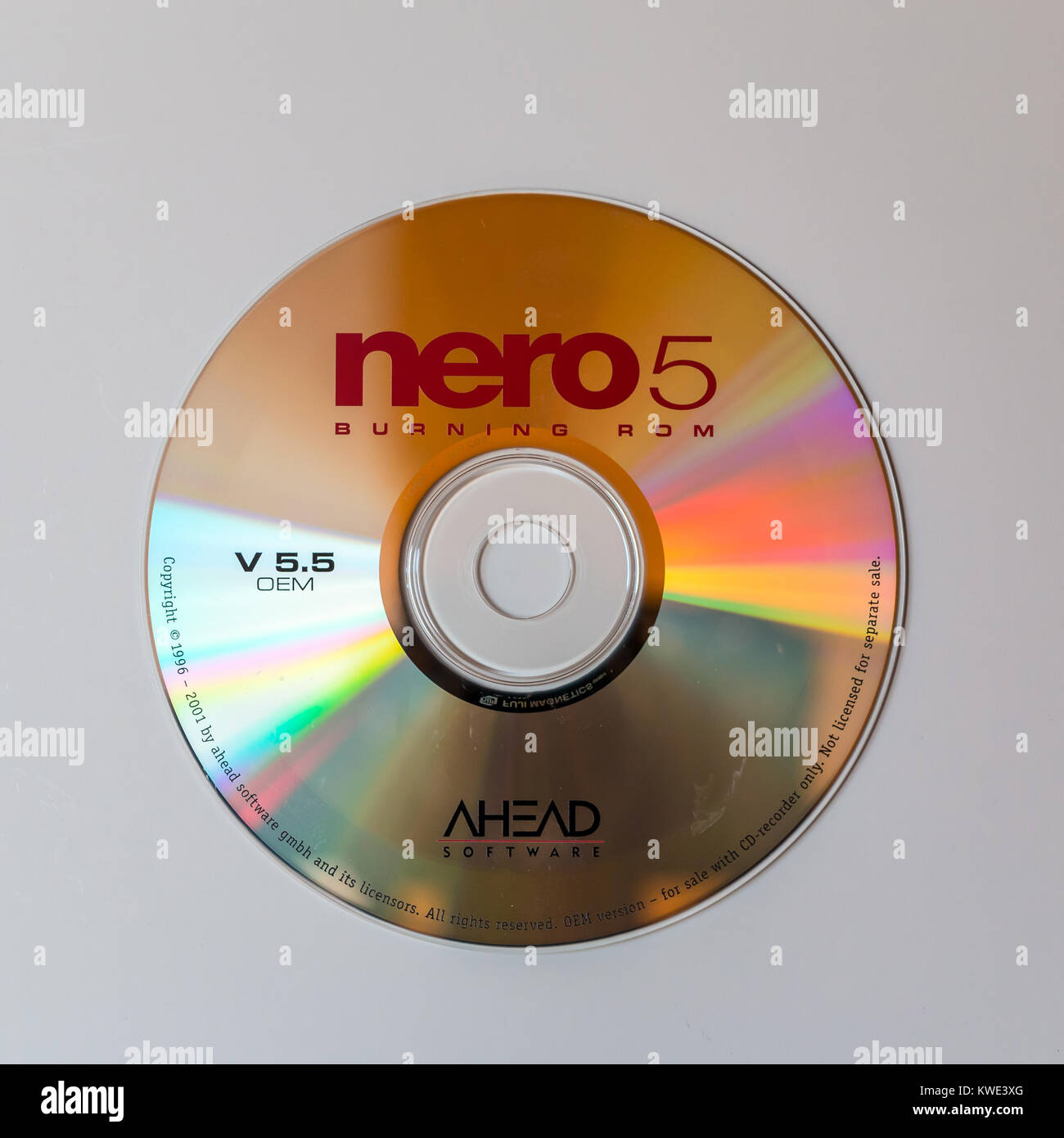 Vintage-Installations-CD, Nero CD-Brennen Stockfoto