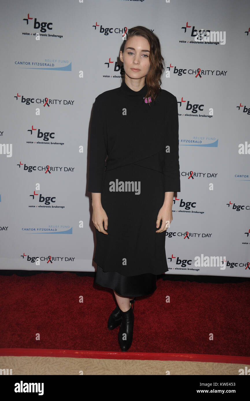 NEW YORK, NY - 11. SEPTEMBER: Rooney Mara nimmt an jährlichen Nächstenliebe Tag bewirtet von Cantor Fitzgerald und BGC bei BGC Partners, Inc. Am 11. September 2014 in New York City. Personen: Rooney Mara Stockfoto