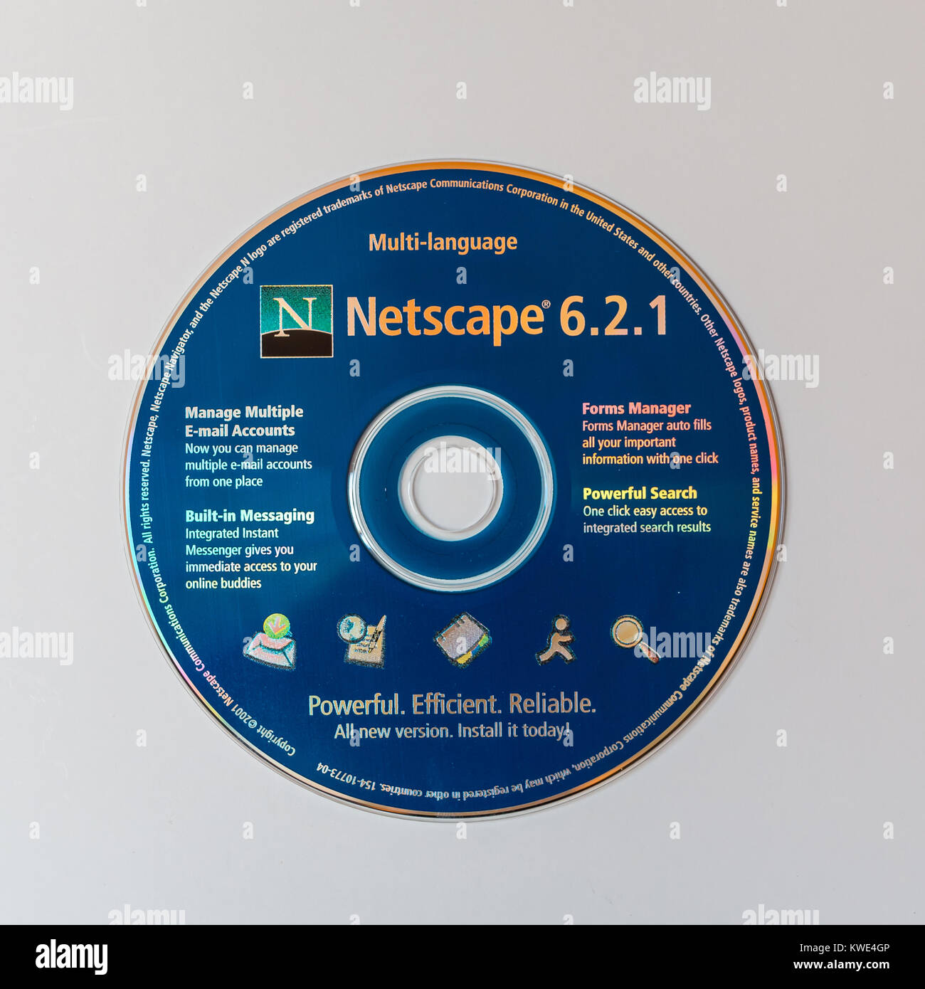 Vintage-Installations-CD, Netscape 6.2.1 Webbrowser Stockfoto