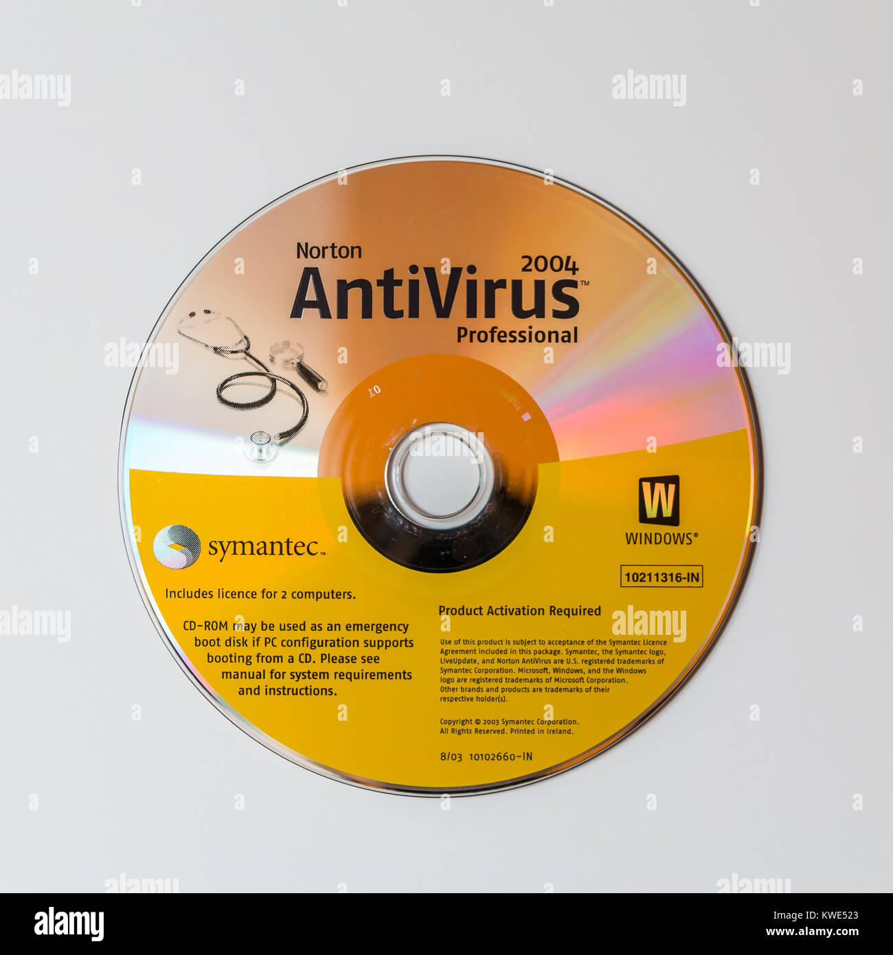 Vintage-Installations-CD, Norton Anti Virus 2004 Stockfoto