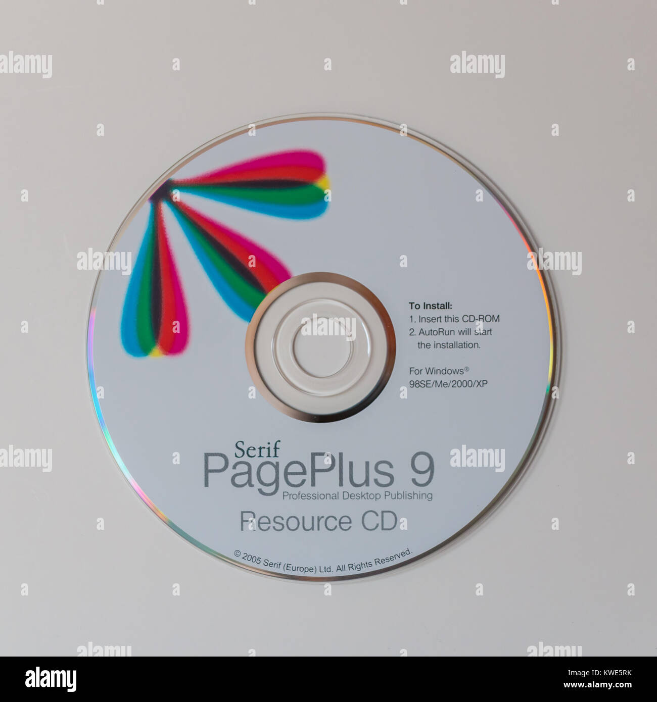 Vintage-Installations-CD, Serif PagePlus 9 desktop publishing Stockfoto