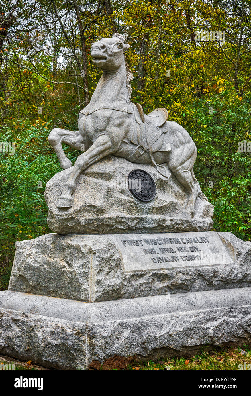 Chickamauga und Chattanooga National Military Park ist in Georgia und Tennessee und war einer der entscheidenden Schlachten des Bürgerkriegs. Stockfoto