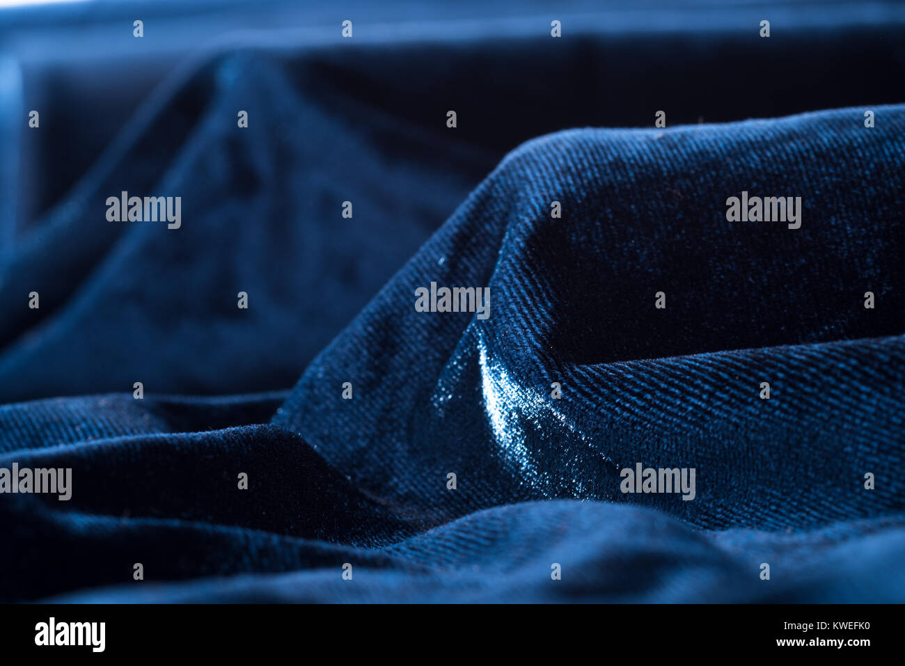 Dark Blue Satin fabric Stockfoto