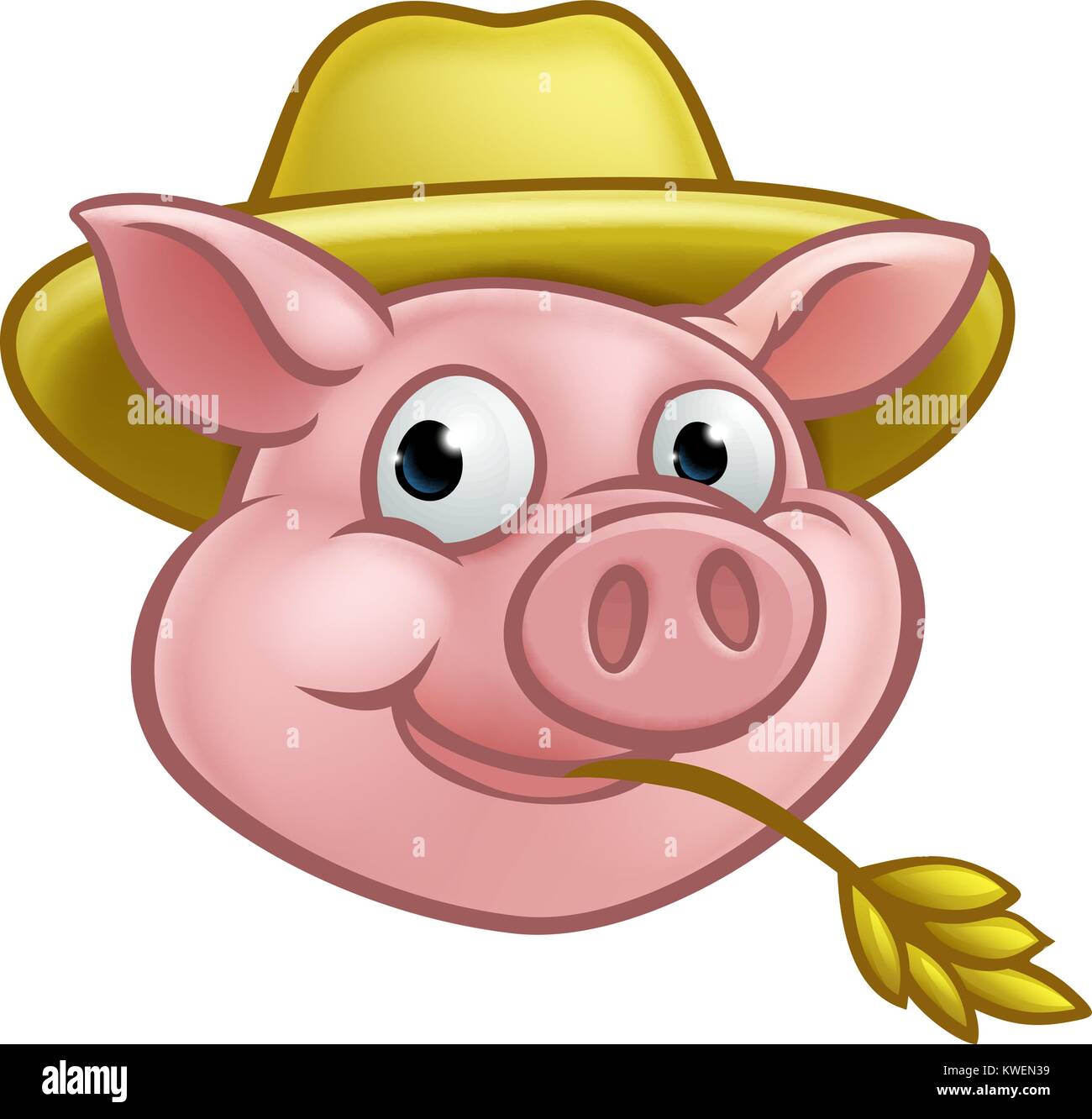 Stroh Pig Cartoon Charakter Stock Vektor