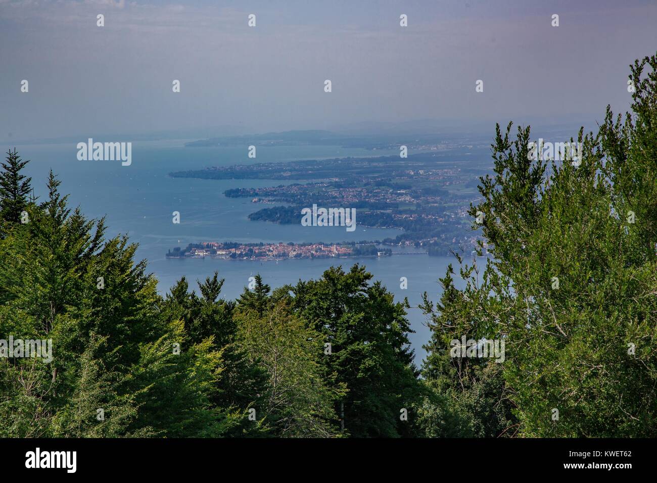 Landschaft der Bodensee oder Bodensee mit Blick vom Berg Pfänder in Österreich Stockfoto