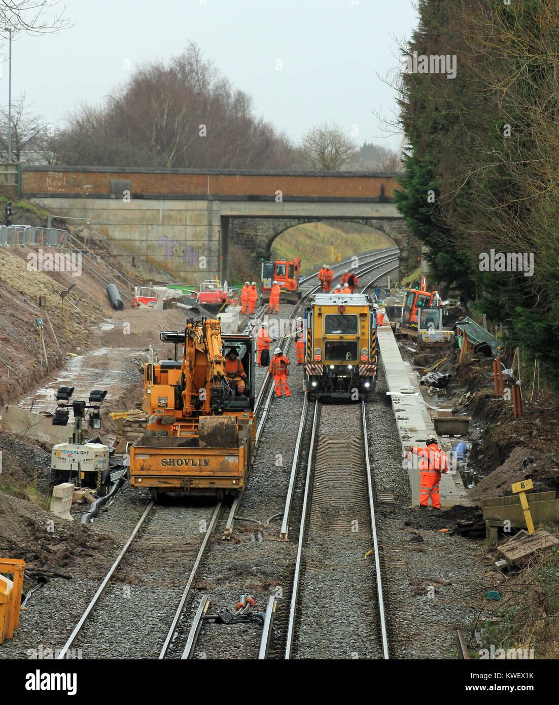 Einen neuen Bahnhof wird in den Norden nach Liverpool gebaut. Die Station wird als Maghull North bekannt sein, wenn er sich öffnet, ist geplant, im Mai 2018. Stockfoto