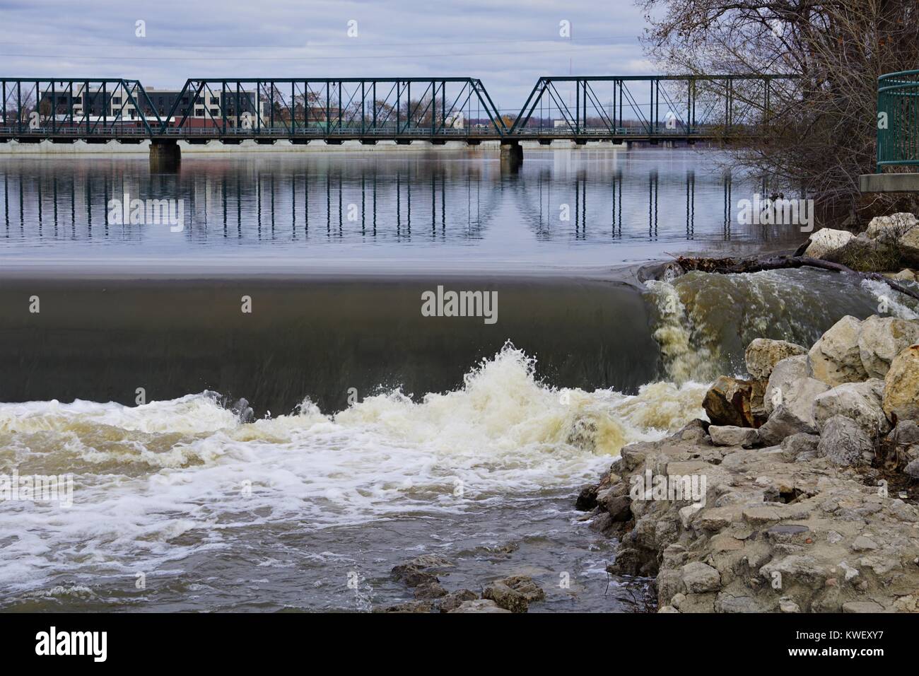 Sixth Street Brücke über den Grand River Stockfoto