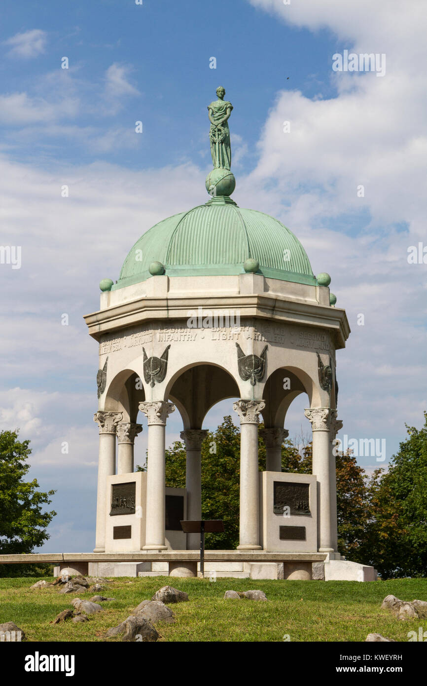 Die Maryland Memorial, Antietam National Battlefield (U.S. National Park Service), Sharpsburg, Maryland, USA. Stockfoto