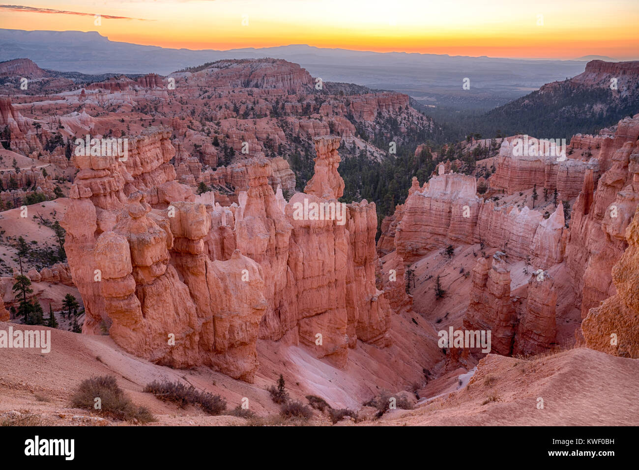 Sonnenaufgang im Bryce Canyon National Park, Utah Stockfoto