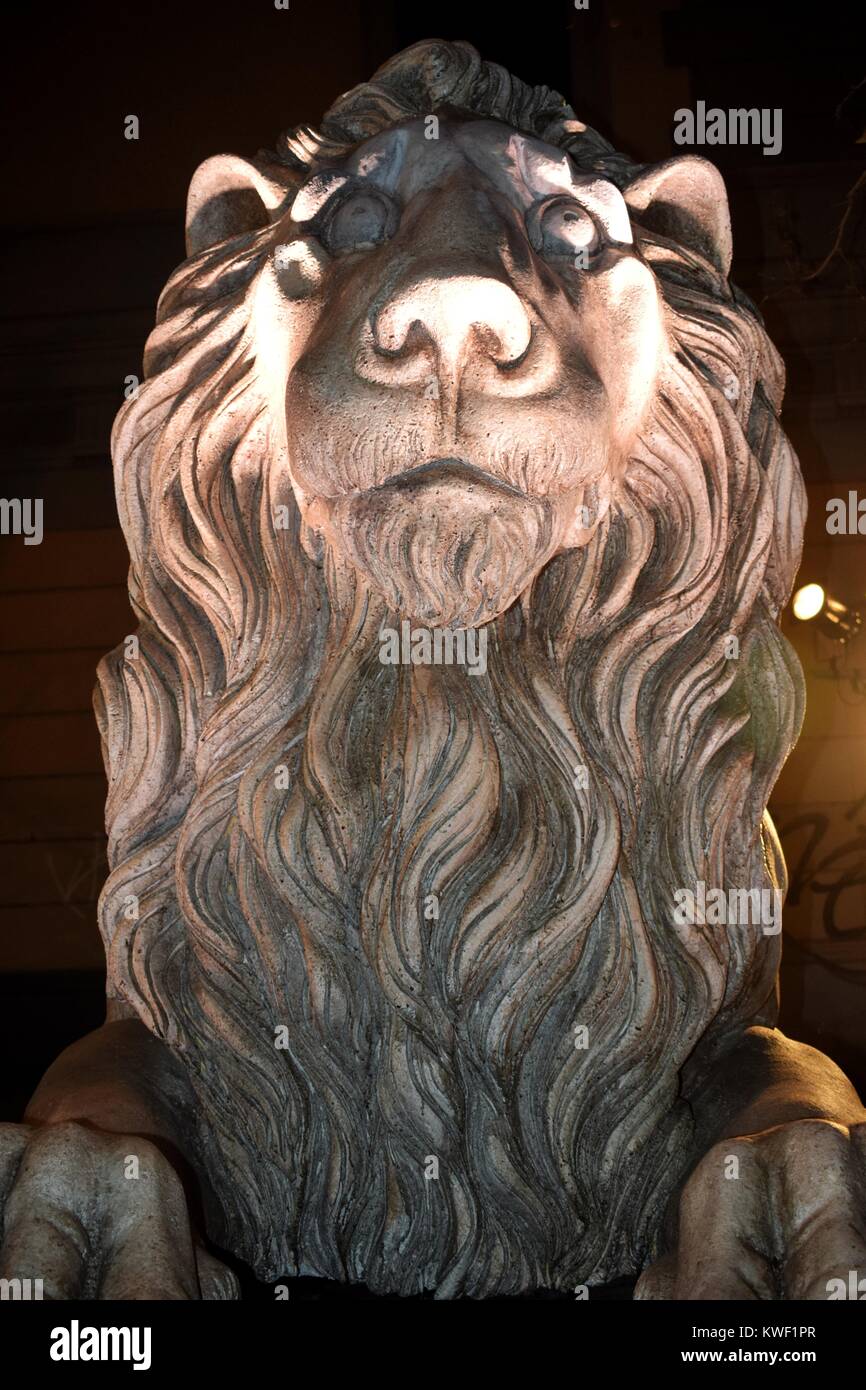 La Festa di Roma 2018 - Pappmaché Skulptur eines Löwen Stockfoto