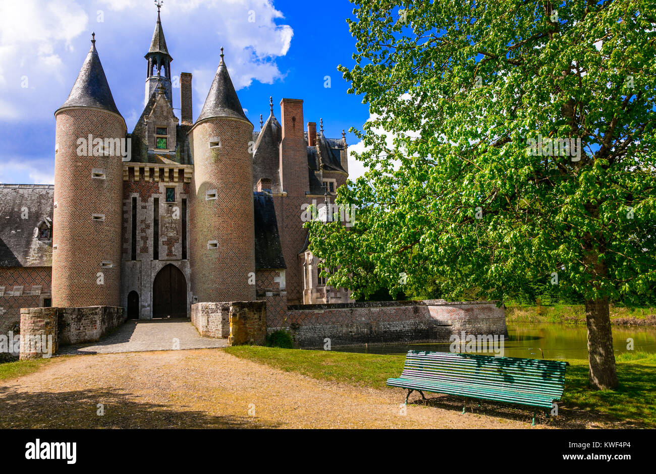 Eindrucksvolles Chateau du Moulin, Loire Tal, Frankreich. Stockfoto