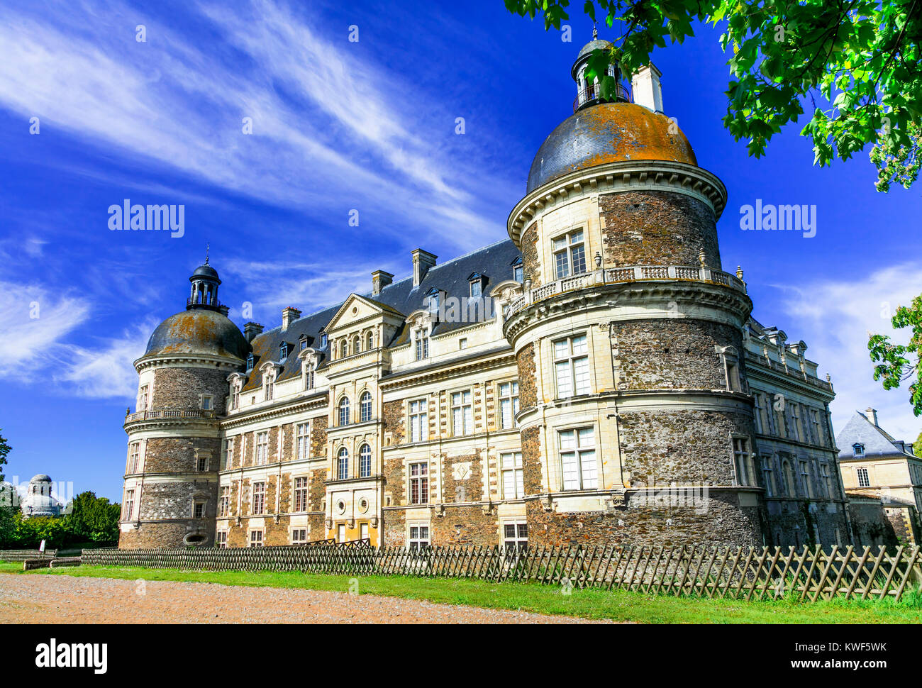 Elegante Chateau de Serrant, Loire Tal, Frankreich. Stockfoto