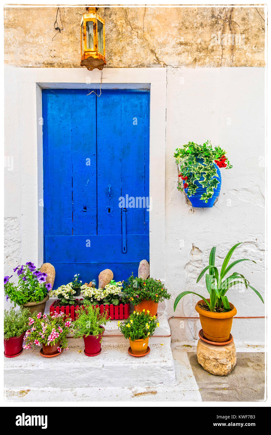 Alten Straßen von Griechenland, Insel Naxos. Stockfoto