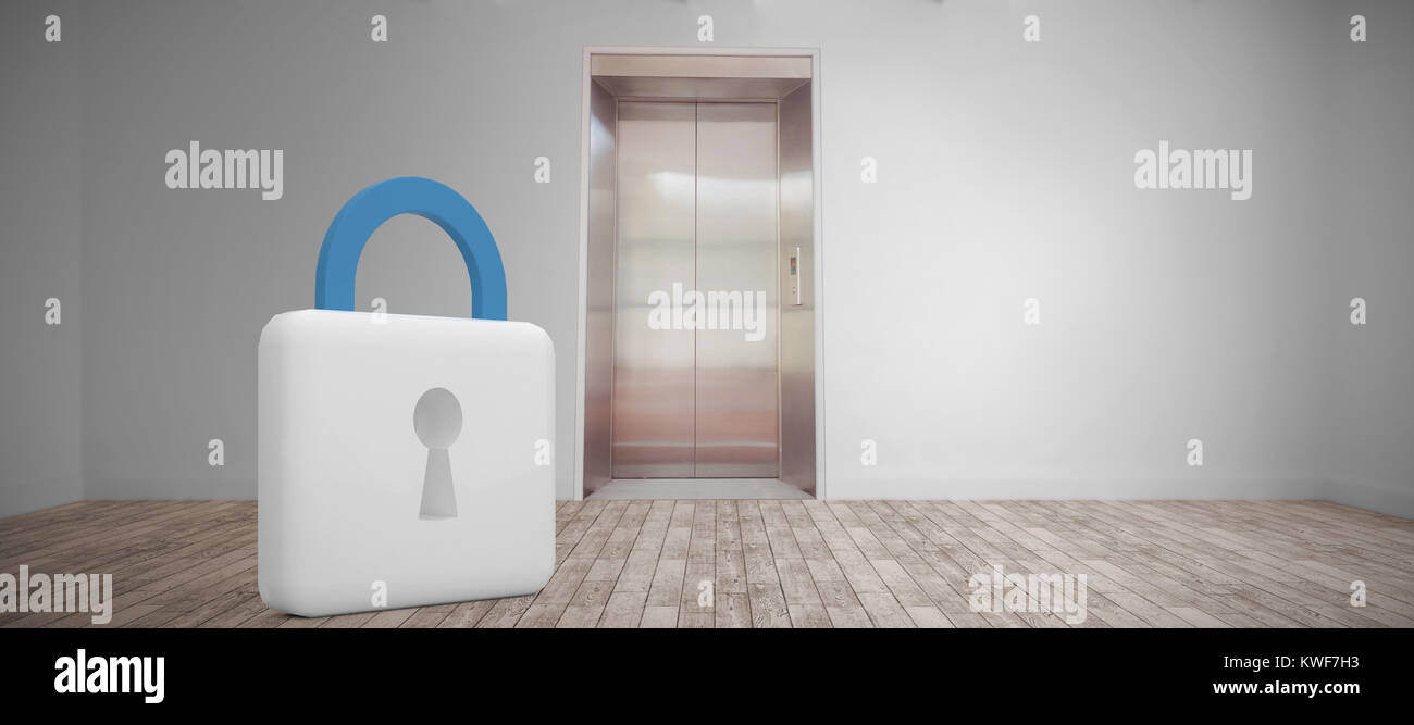 Zusammengesetztes Bild des Vorhängeschloss-Symbols Stockfoto