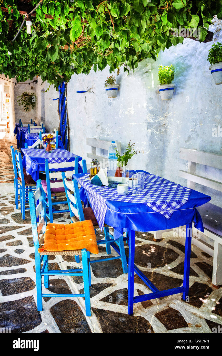 Alte Straßen der Insel Naxos, Griechenland. Stockfoto