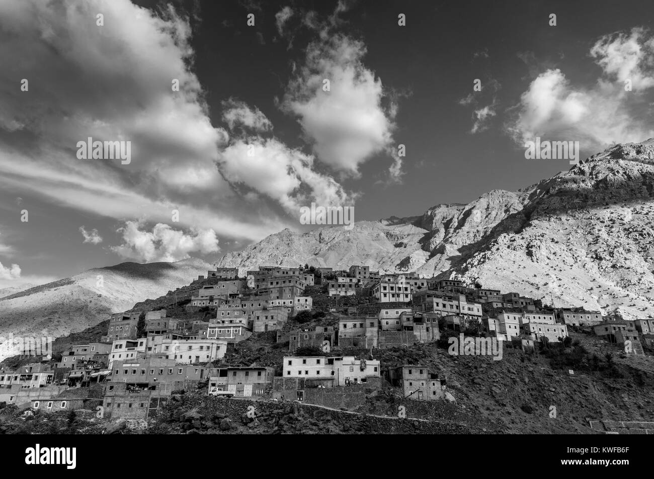 Anzeigen von Aremd, Imili Tal, marokkanische Hohen Atlas. Stockfoto