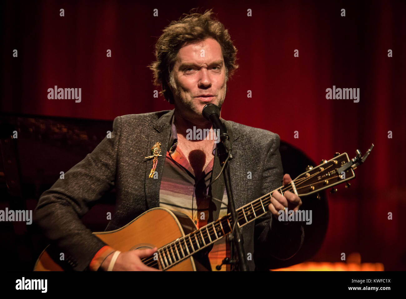 Der kanadische Sänger und Songwriter Rufus Wainwright führt ein Live Konzert am DR Koncerthuset in Kopenhagen. Dänemark, 30/11 2015. Stockfoto