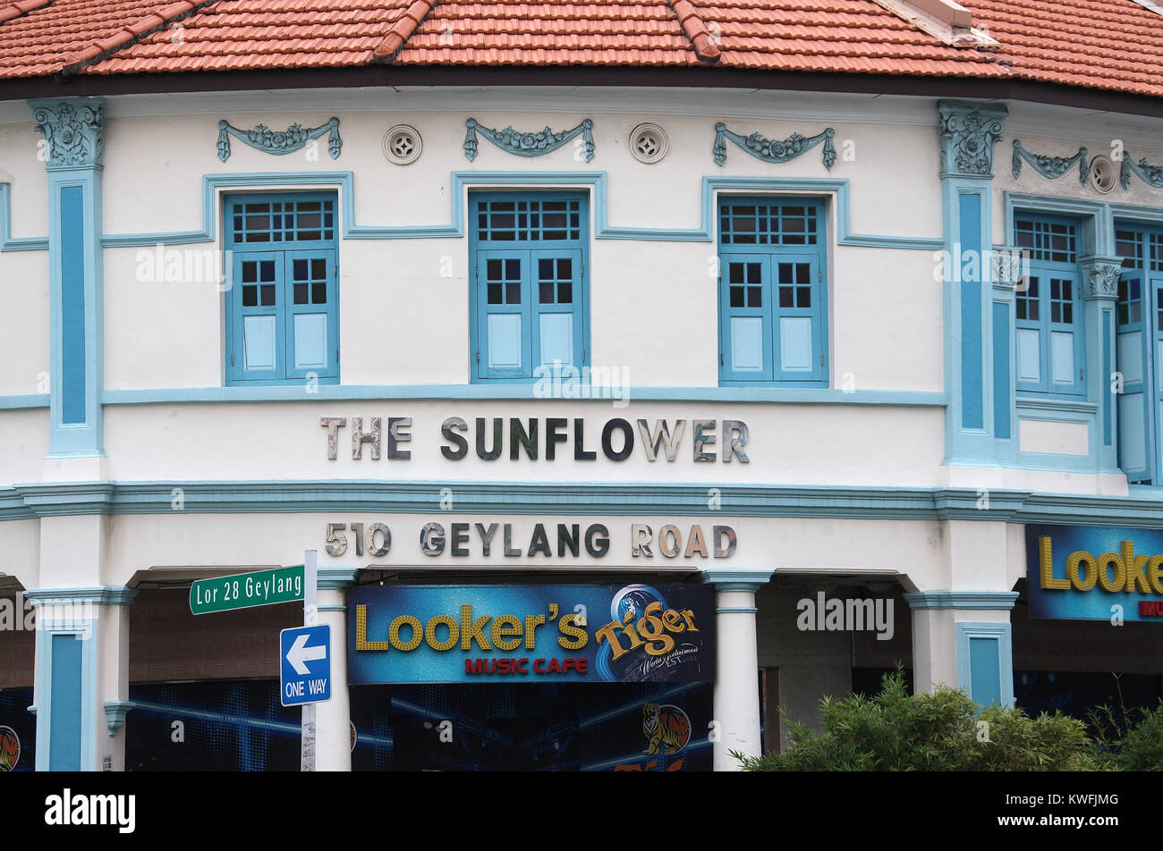 Geylang Road in Singapur Stockfoto