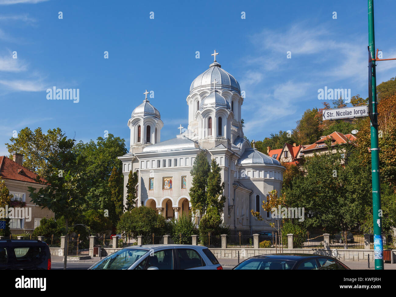 Biserica Buna Vestire orthodoxe Kirche, Park Nicolae Titulescu, Brasov, eine Stadt in der zentralen Region Siebenbürgen Rumänien Stockfoto