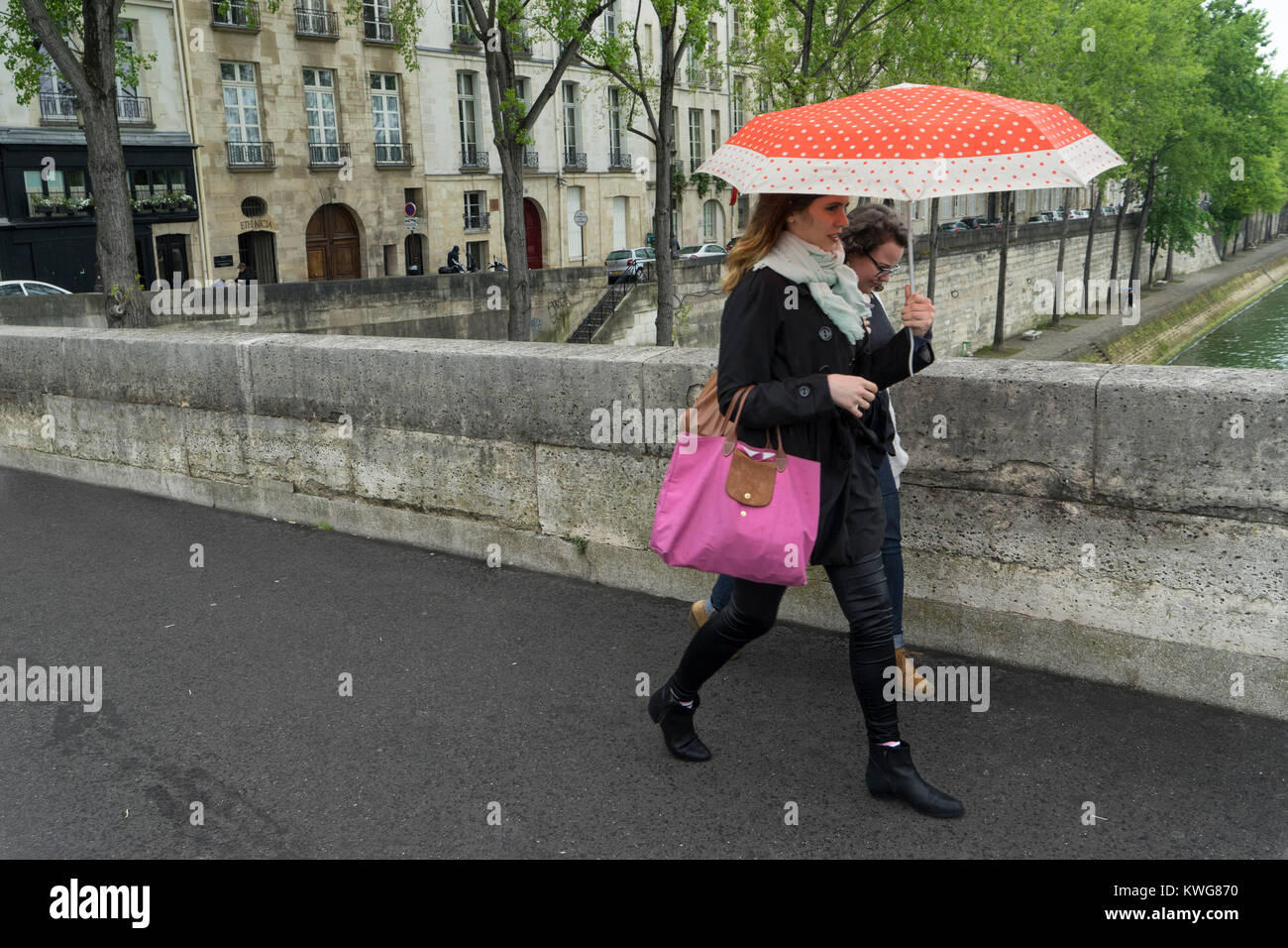 Frankreich, Paris, gehen über Pont Marie aus Ile Saint Louis Stockfoto
