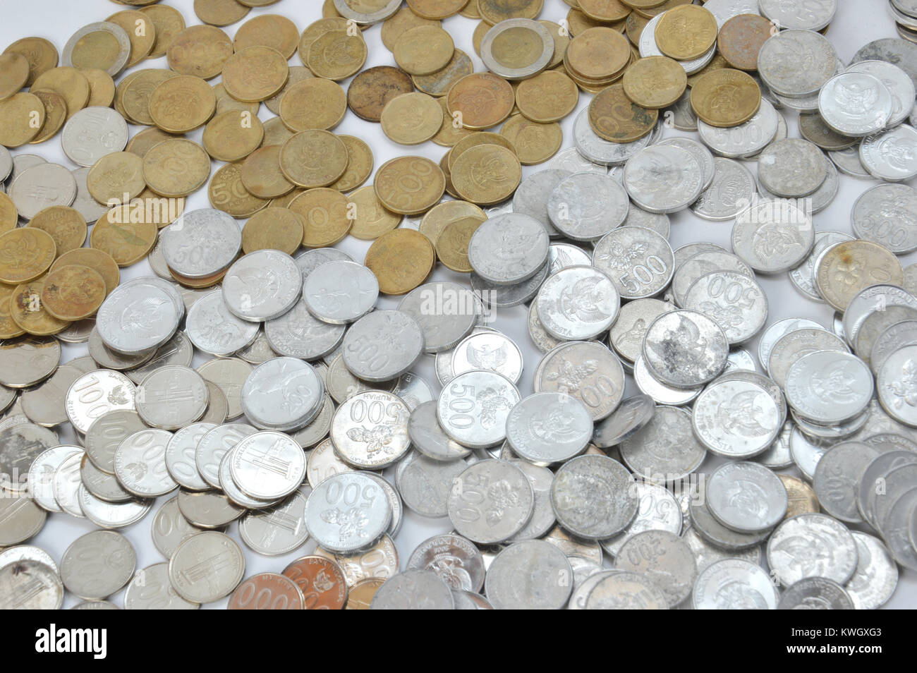 Indonesische Munzen Geld Hintergrund Stockfotografie Alamy