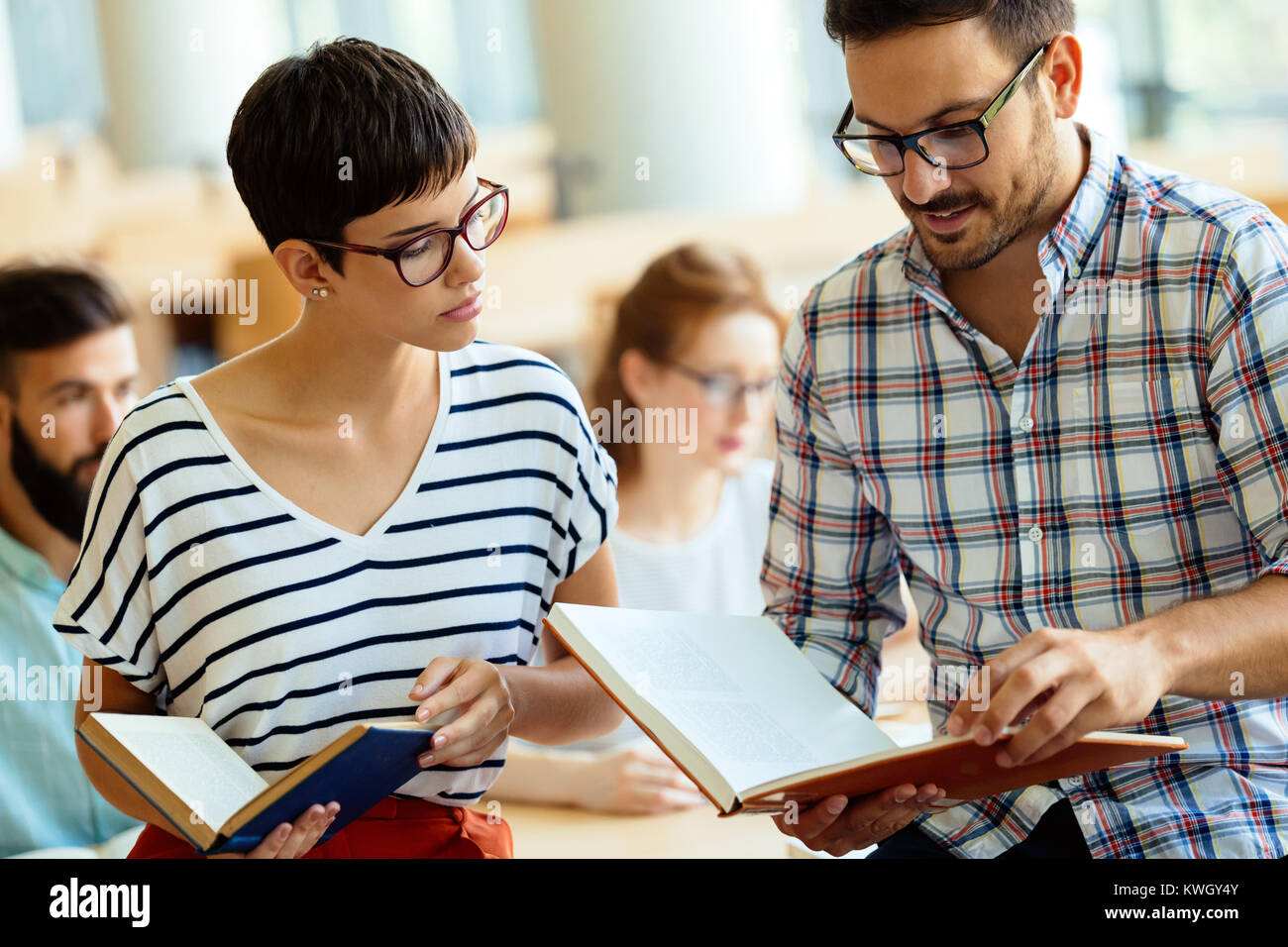 Gruppe Studenten studieren Stockfoto