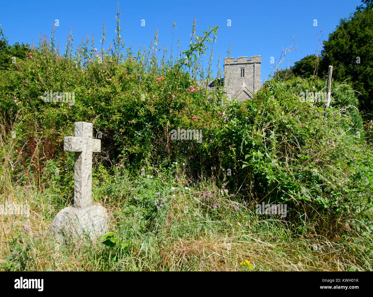 Boughton Monchelsea Dorf, Kent, England. St Peter's Church Yard Stockfoto