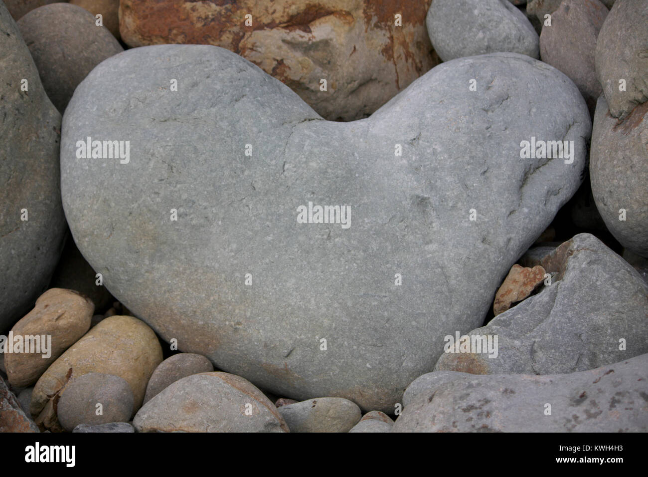 Herz aus Stein, das Sea Shore, Malcolm Buckland Stockfoto