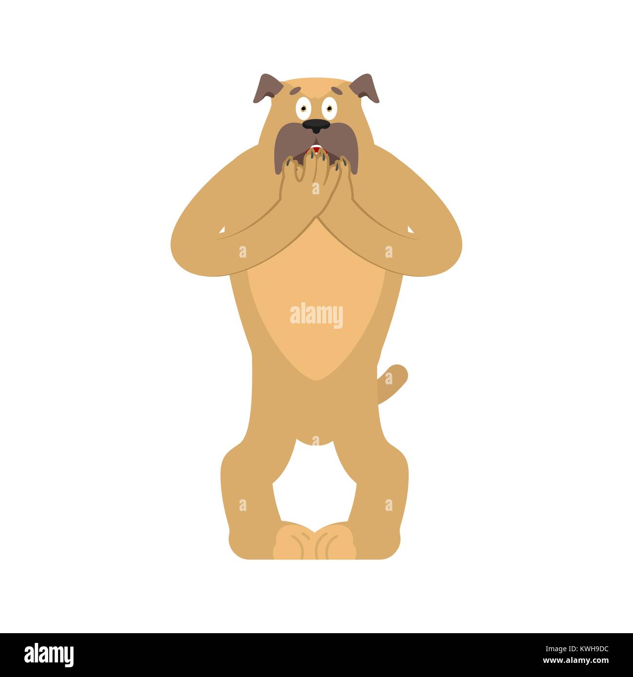 Hund Angst OMG. Pet-Oh mein Gott emoji. Erschrocken Bulldogge. Vector Illustration Stock Vektor