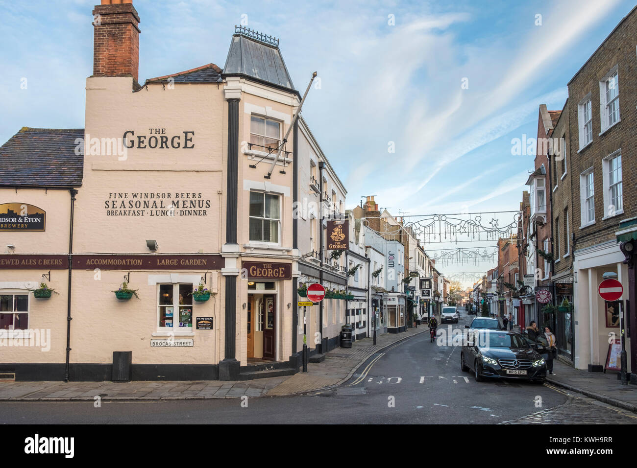 Die George Pub in Eton High Street, Eton, Windsor, Berkshire, England, GB, UK Stockfoto