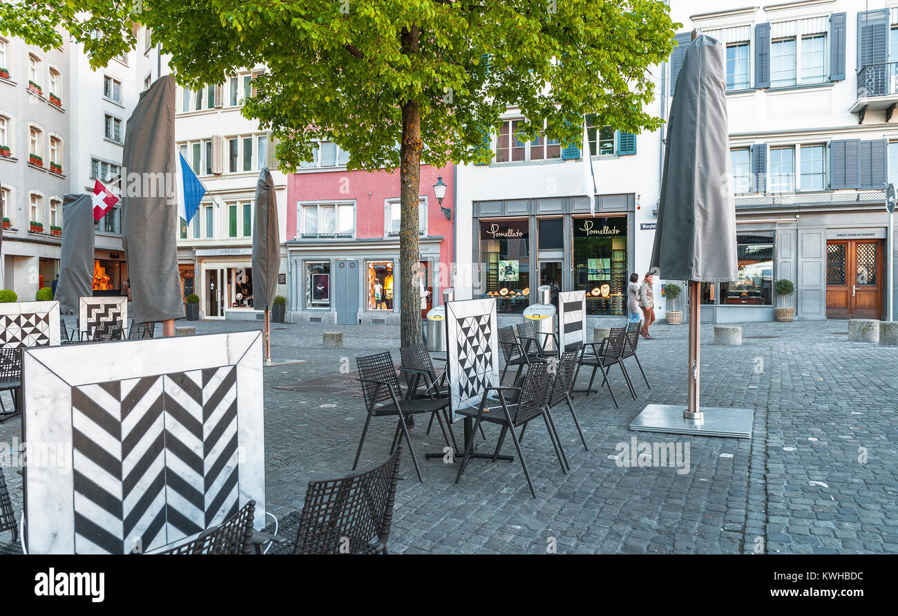 Auf den Straßen der Stadt Zürich Stockfoto