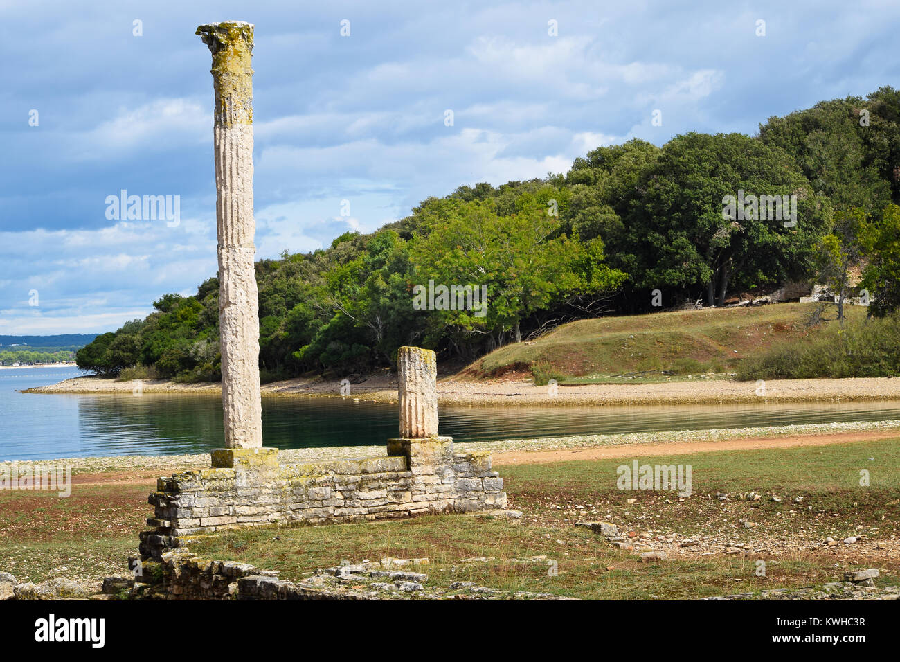Ruinen der römischen Villa in Brijuni Insel in Kroatien. Stockfoto