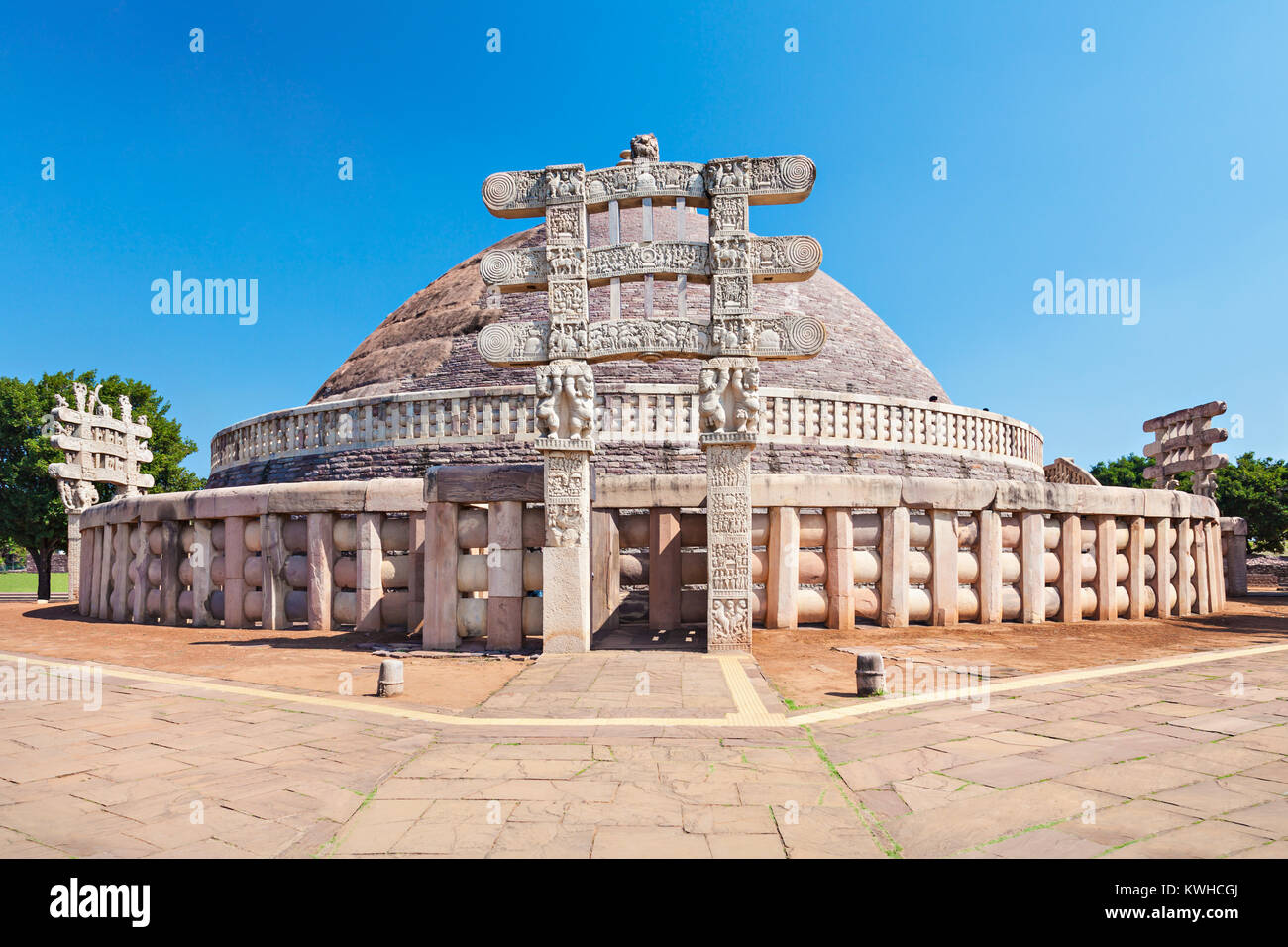 Sanchi Stupa befindet sich am Sanchi Stadt, Staat Madhya Pradesh in Indien Stockfoto