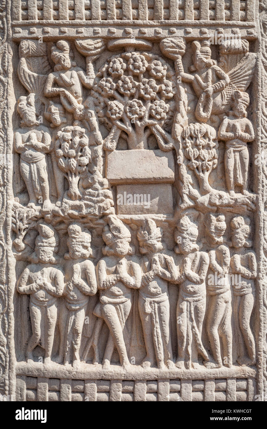 Sanchi Stupa befindet sich am Sanchi Stadt, Staat Madhya Pradesh in Indien Stockfoto