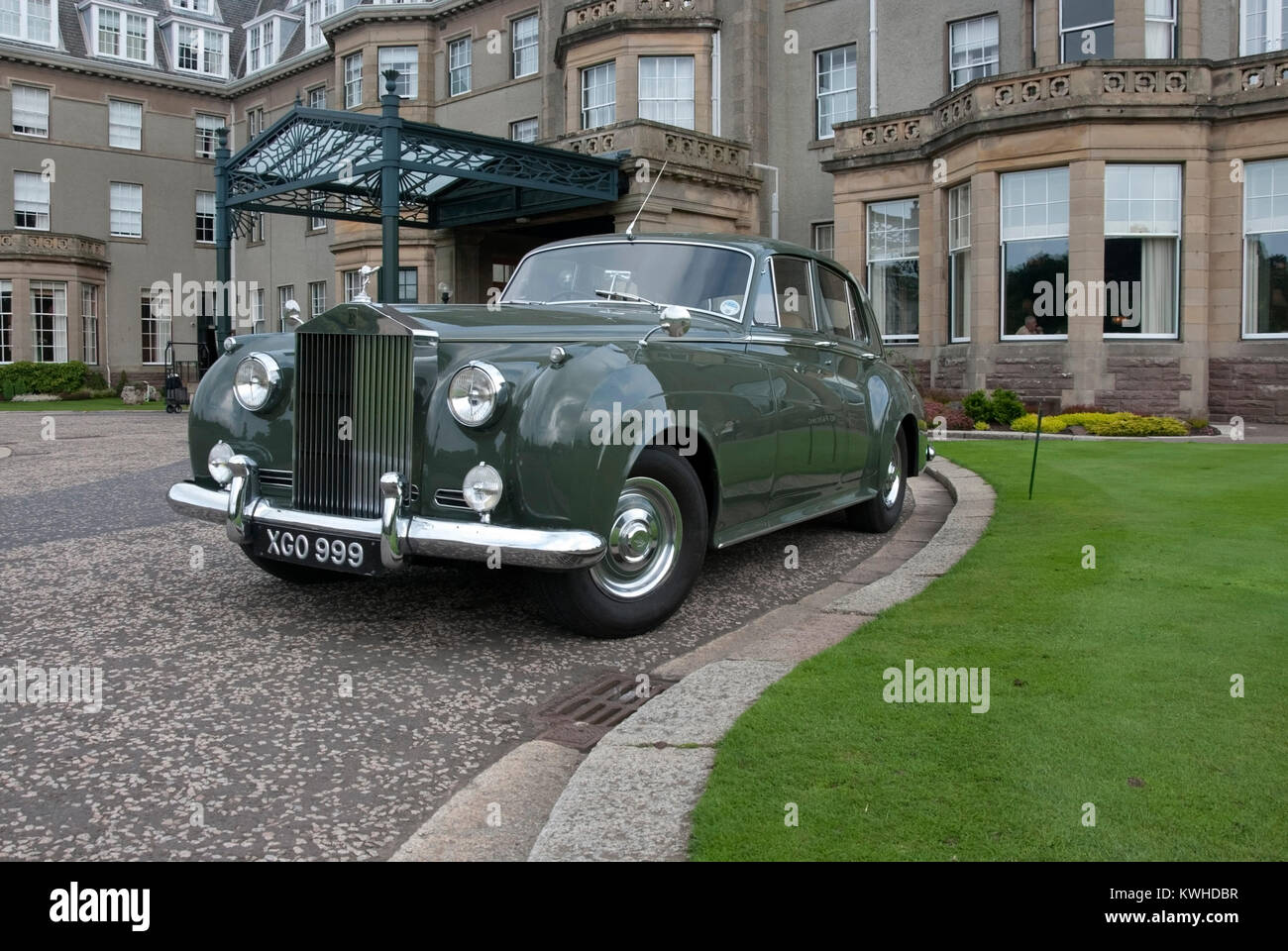 1959 Modell Dunkelgrün Rolls Royce Silver Cloud II Luxus Exotische britische Auto Gleneagles Hotel Auchterarder Perthshire Schottland Großbritannien Stockfoto