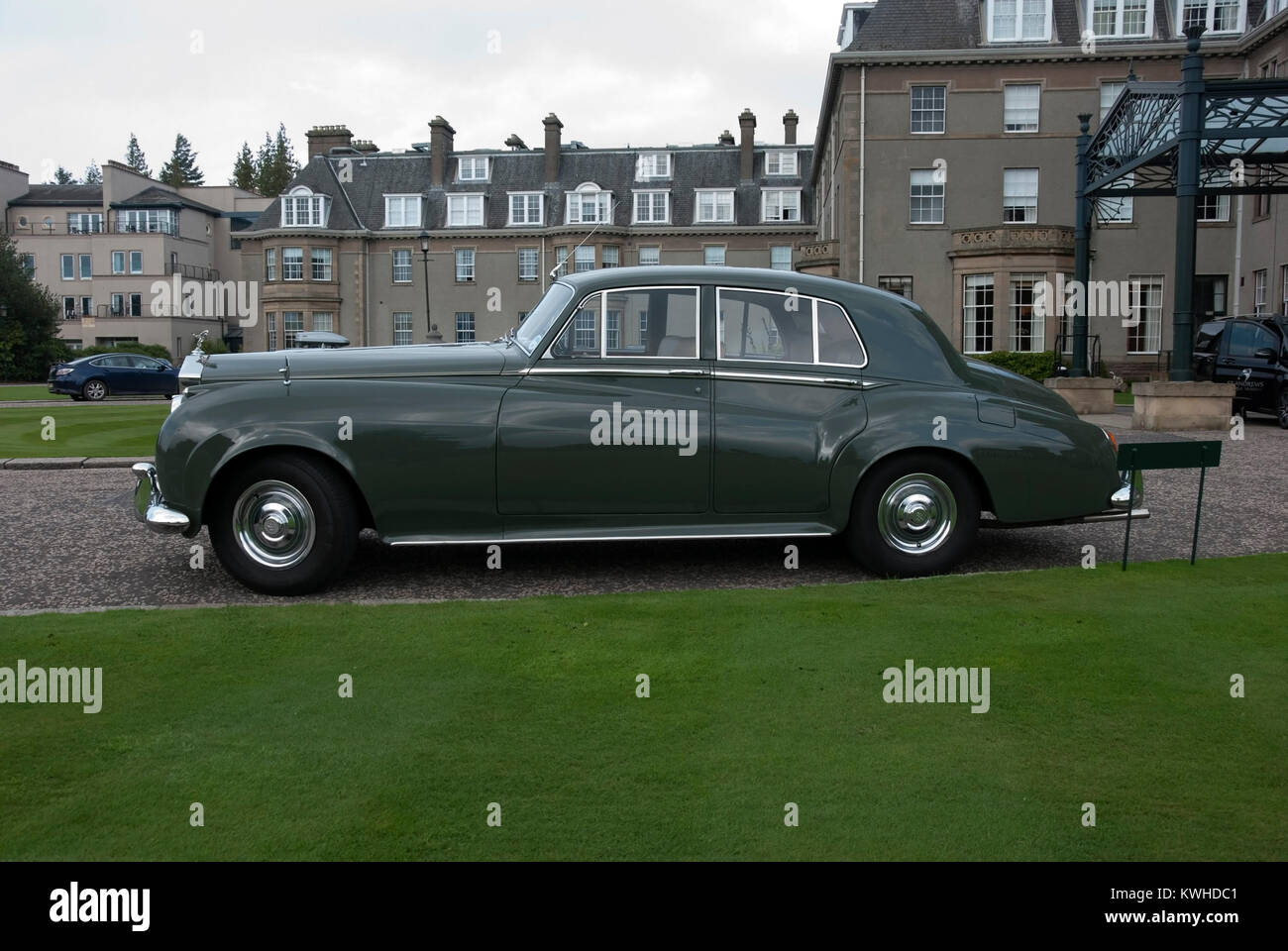 1959 Modell Dunkelgrün Rolls Royce Silver Cloud II Luxus Exotische britische Auto Gleneagles Hotel Auchterarder Perthshire Schottland Großbritannien Stockfoto