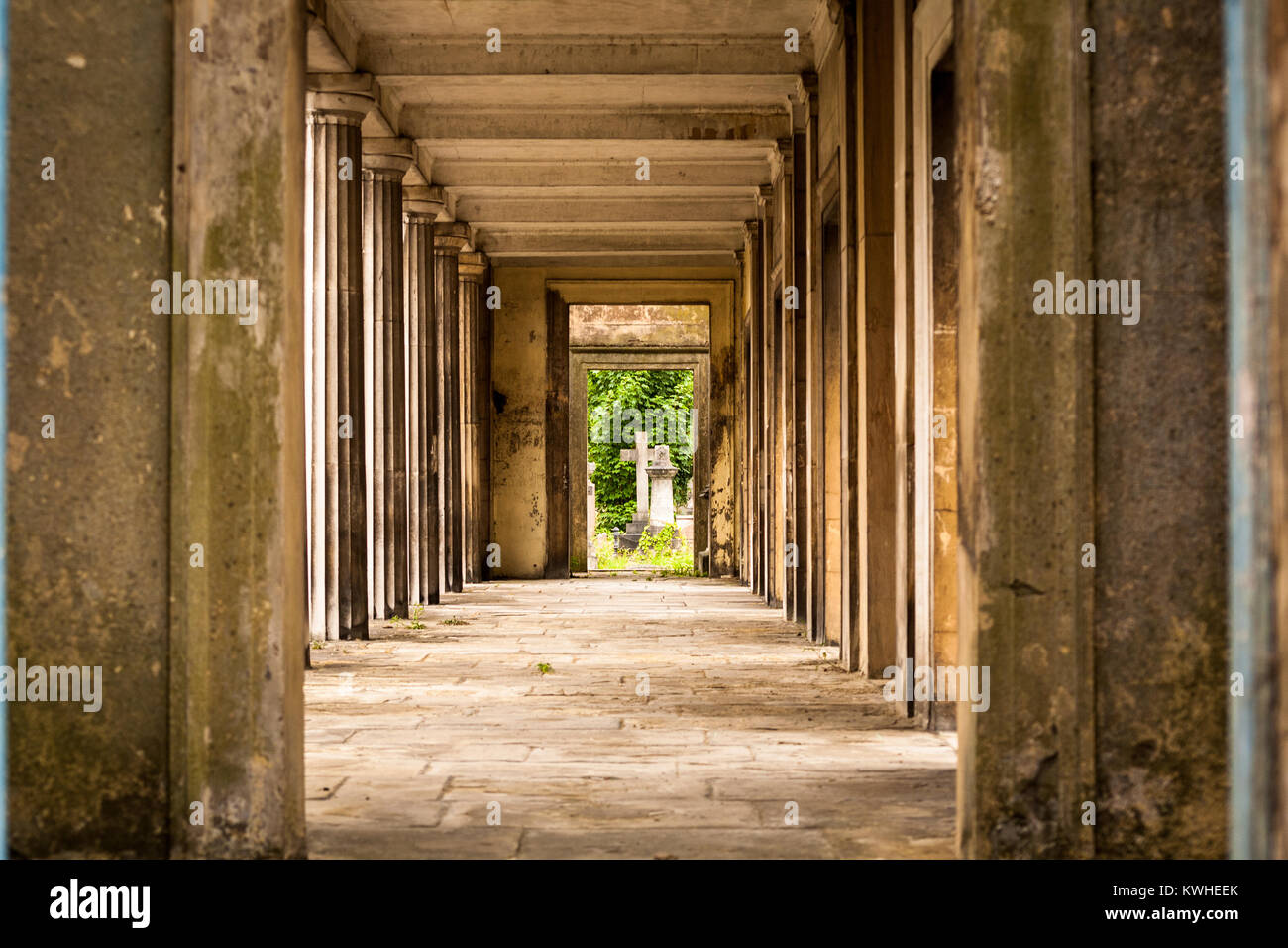 Perspektive auf dem Friedhof Stockfoto