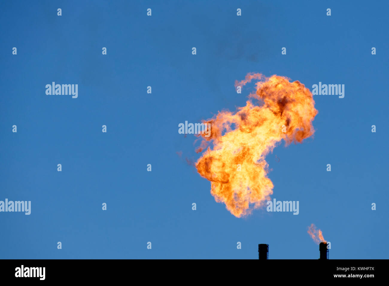 Gas verbrennen Flamme, Dampier, Pilbara in Westaustralien Stockfoto