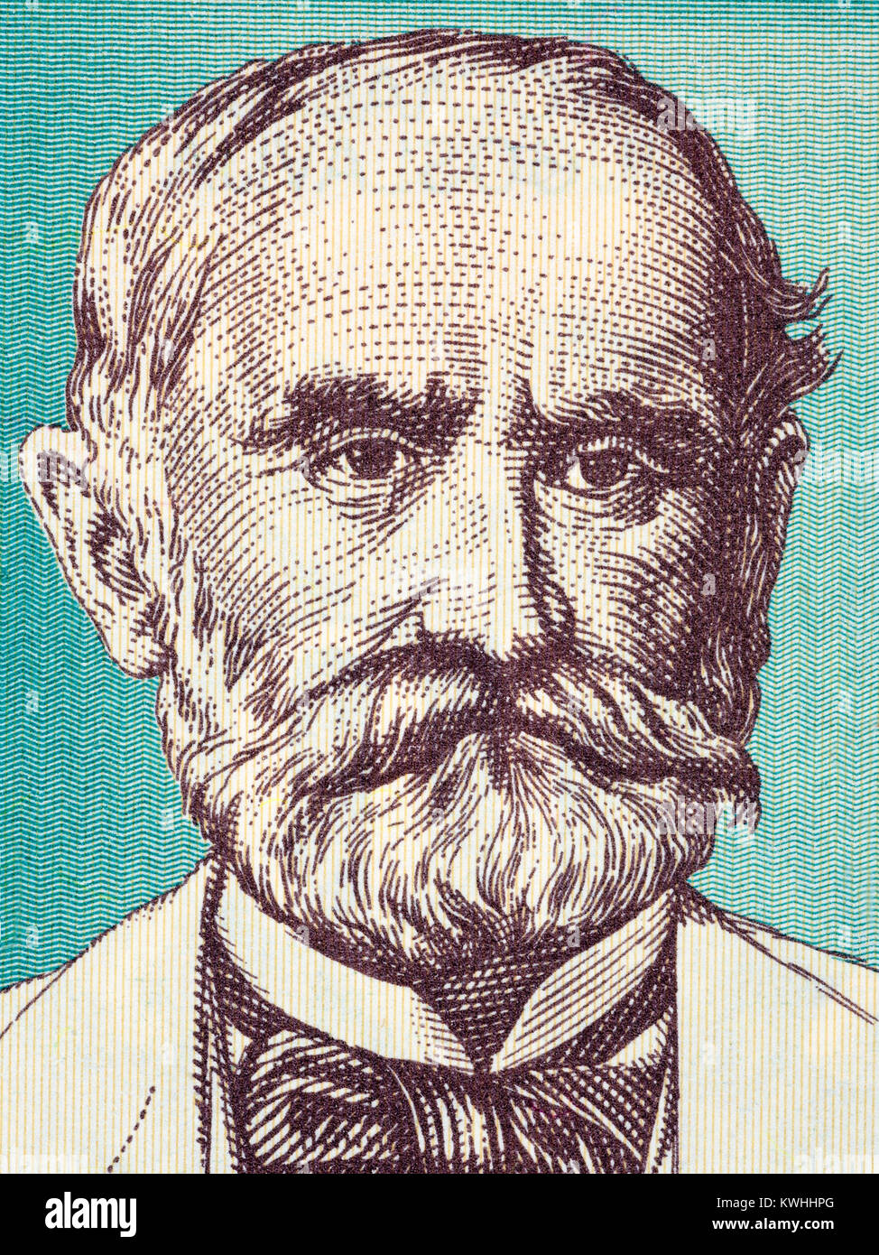 Josif Pancic Portrait von jugoslawischen Geld Stockfoto