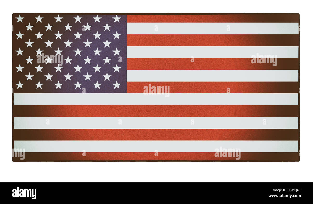 Eine alte, verblasste, vintage American Flag, der Sterne und Streifen Stockfoto