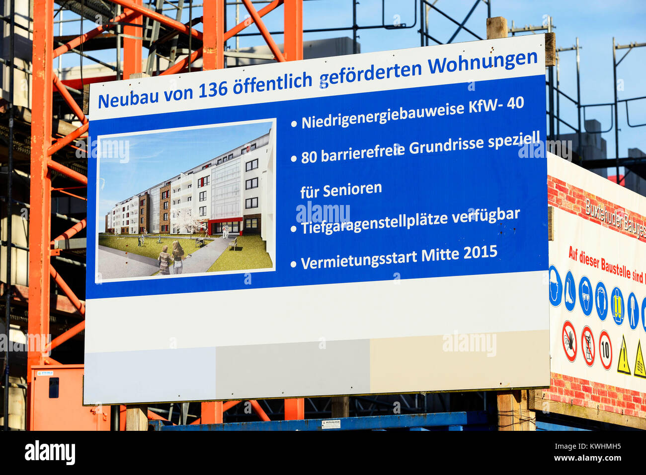 Öffentlich geförderten Wohnungsbau in Hamburg, Deutschland, Ã-ffentlich gefoerderter Wohnungsbau in Hamburg, Deutschland Stockfoto