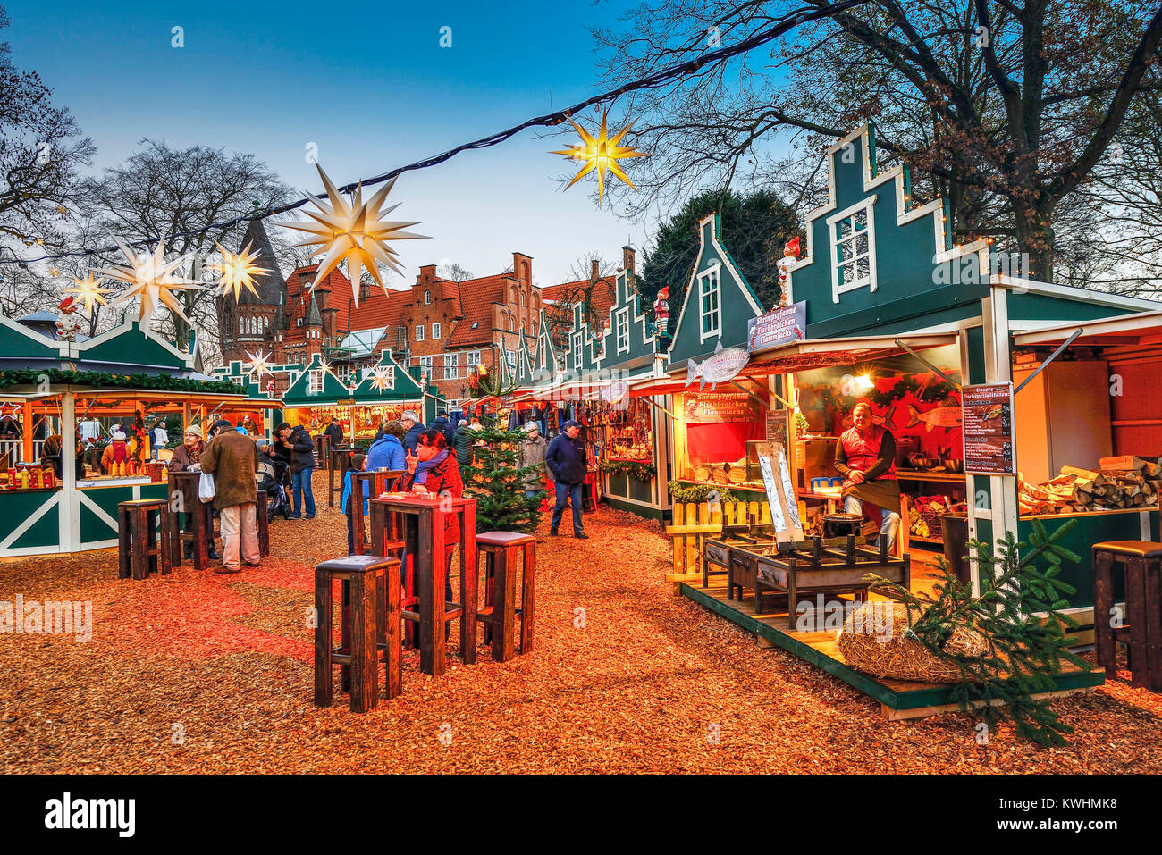 Weihnachten im Schloss in Bergdorf, Hamburg Messe, Weihnachtsmarkt am Schloss in Bergedorf Stockfoto