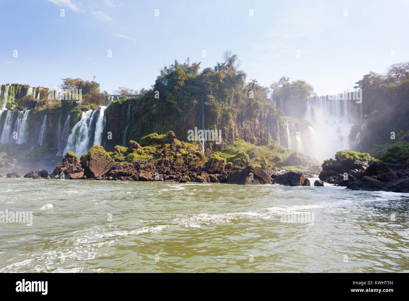 Landschaft von Iguazu fällt Nationalpark, Argentinien. UNESCO-Welterbe. Abenteuerreisen in Südamerika Stockfoto