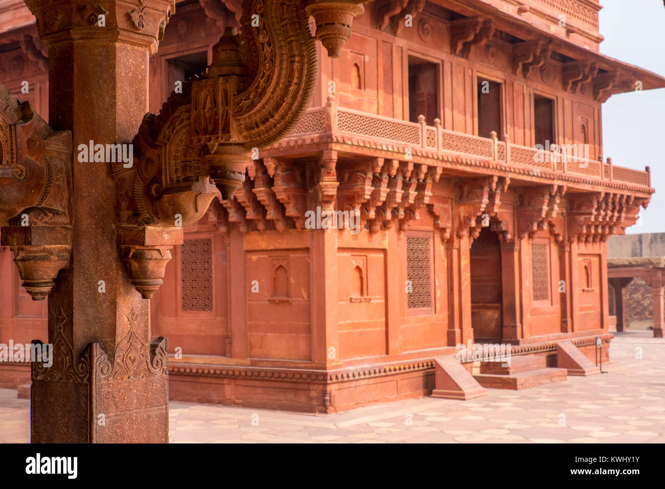 Fatehpur Sikri bei Agra Bezirk ist eine verlassene Mughal Stadt, Uttar Pradesh, Indien Stockfoto