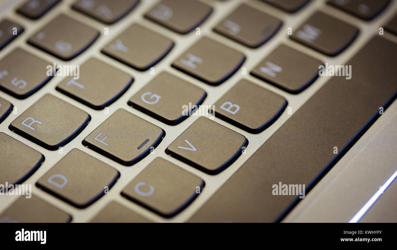 Nahaufnahme der Laptop Tastatur Stockfoto