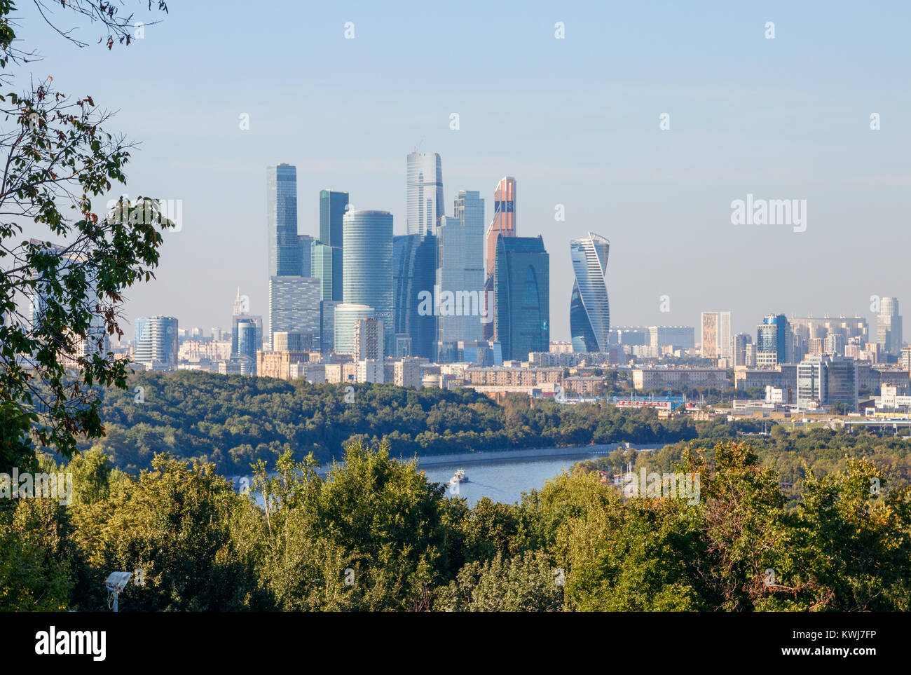 Skyline von Moskau mit den Wolkenkratzern der Moscow International Business Center (MIBC), Russland. Stockfoto