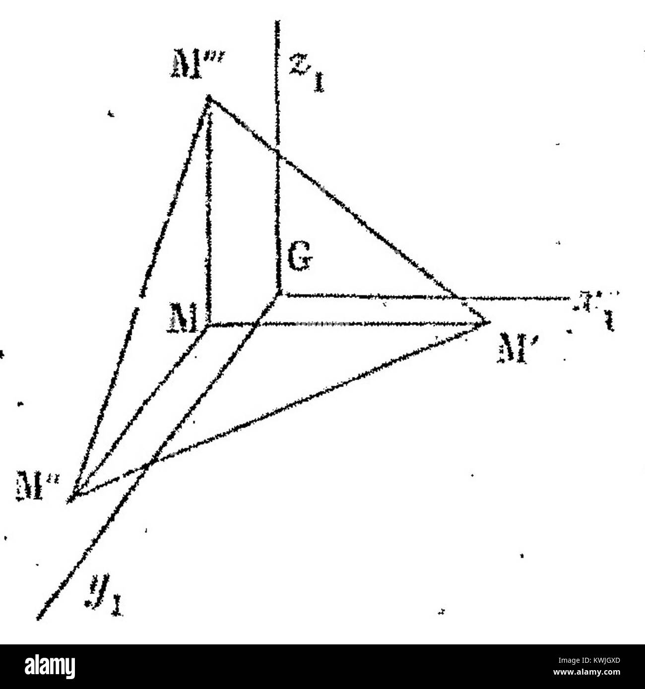 Ein Auszug aus Joseph Boussinesqs Werk „Essai sur la théorie des eaux courantes“ aus dem Jahr 1877, in dem er seine bahnbrechende mathematische Analyse der Strömungsdynamik und Hydrodynamik vorstellt. Stockfoto