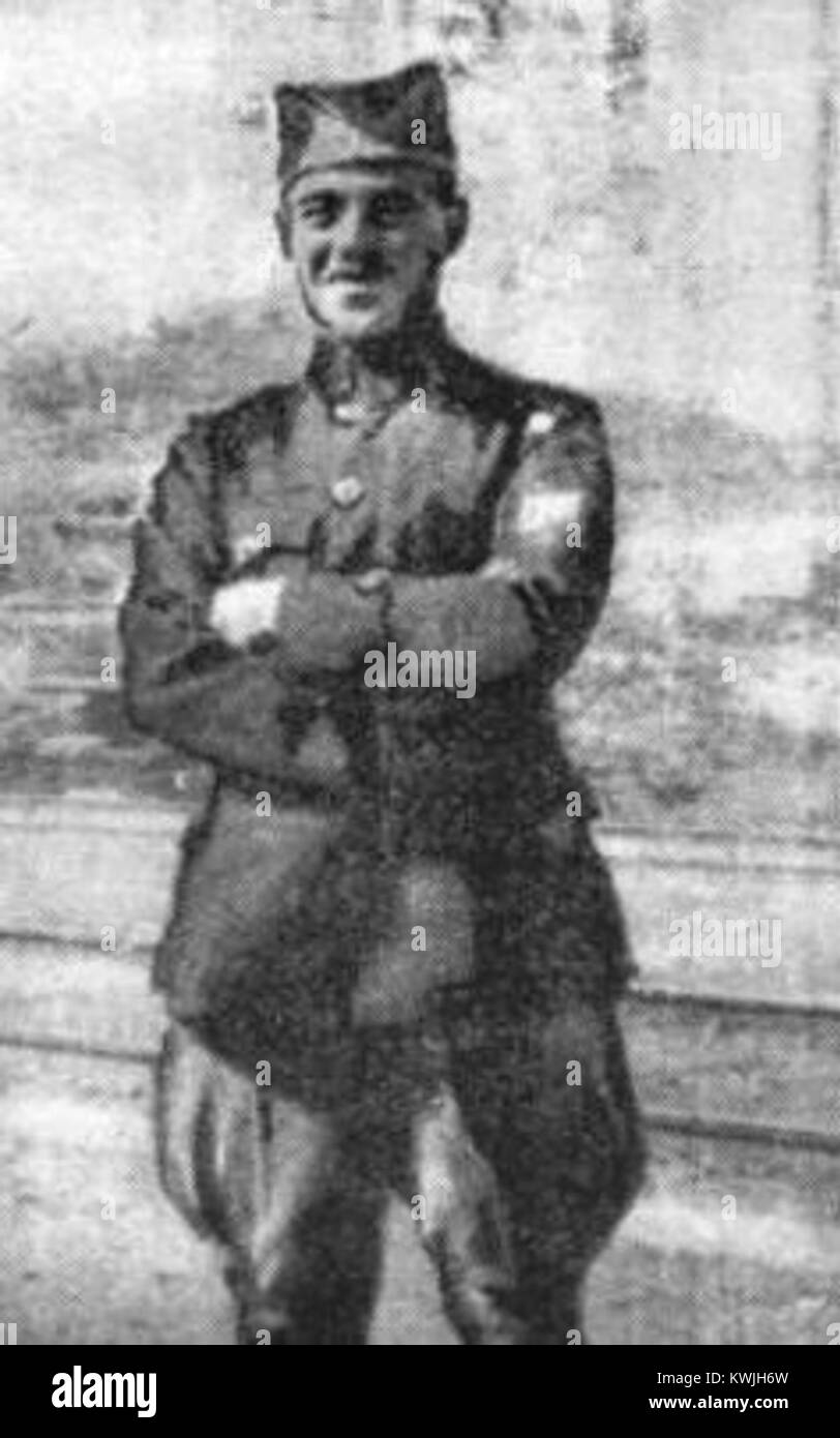 Dieses Bild zeigt Josip Šircelj in Porträtform, in dem er seine Gesichtszüge und seine Kleidung präsentiert, die für seine Zeit und sein Umfeld typisch sind. Stockfoto