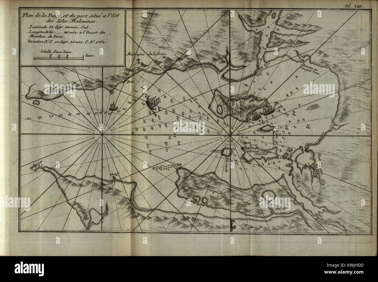 Journal historique d'un Voyage fait aux Îles Malouines en 1763 und 1764, pour les reconnoître, und y der ehemalige UN-etablissement; et de deux Voyages au détroit de Magellan, avec une rélation sur l0083 Stockfoto